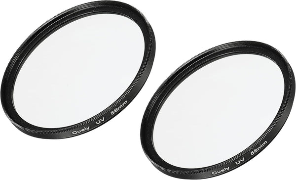 MECCANIXITY 58mm Slim Frame UV Lens Filters, Multi-Coated Protective Lenses, Pack of 2 for Camera Photography
