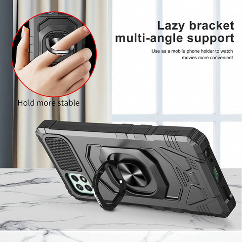 Ailiber for Celero 5G Case Boost Mobile, Wingtech Celero 5G Case with Screen Protector, Ring Kickstand for Magnetic Car Mount, Heavy Duty Shockproof Protective Phone Cover for Boost Celero 5G-Black