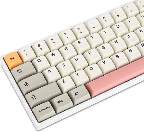 PBT Keycaps 60 Percent Dye-Sub XDA 134 Retro Keycap Set for Cherry MX Gateron Kailh Switches, Gaming Mechanical Keyboard