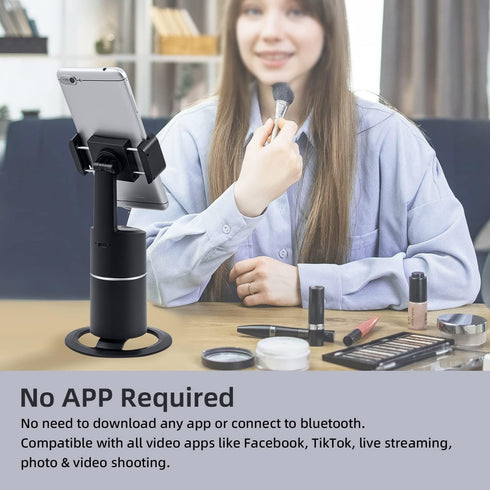Mcbazel Auto Face Tracking Tripod, Rechargeable Battery, 360° Rotation Phone Tracking Holder for Live Streaming