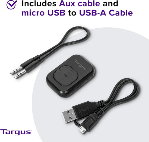 Targus Wireless Bluetooth Audio Adapter, Black, Connects to Non-Bluetooth Devices, Up to 2 Devices