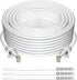 Adoreen Cat 6 Ethernet Cable 40 Ft, White Outdoor & Indoor Snagless Round RJ45 Network Cable for Fast Gaming & Internet