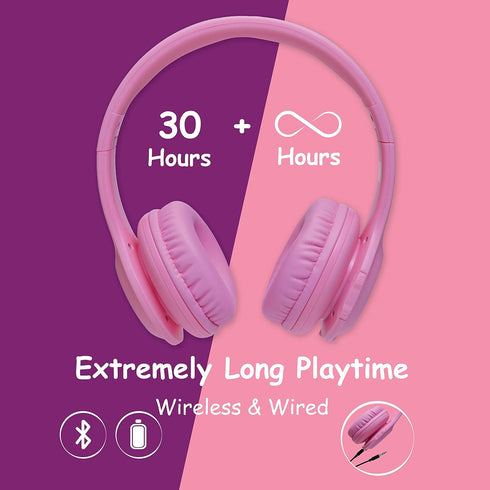 PowerLocus PLED Kids Bluetooth Headphones - Wireless Headphones with LED Lights, Safe Volume, Hi-Fi Stereo, Built-in Mic