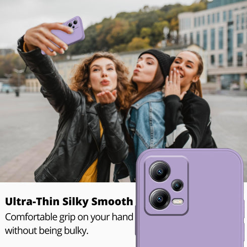 Compatible with Redmi Note 12 Pro Plus Case Silicone Liquid Dark Green, Soft Smooth Touch Xiaomi Redmi Note 12 Pro Plus Phone Case Silicone Shockproof Thin Cover (Purple)