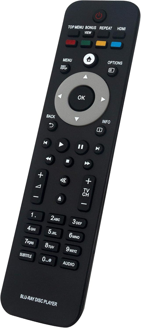 Replaced Remote for Philips BLU-RAY Disc Player BDP3000, BDP2500, BDP3010, BDP5406, and more