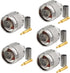 Eightwood 5-Pack N Male Plug Crimp RF Connector 50 Ohm for RG58 RG142 LMR195 Cable