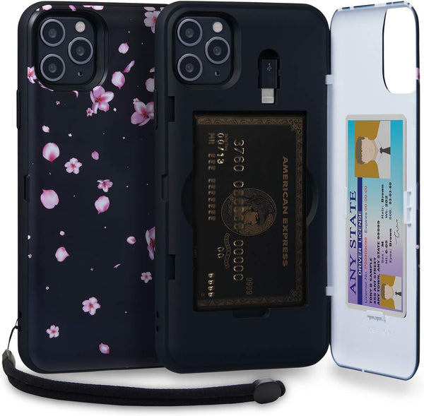 TORU CX PRO for iPhone 11 Pro Max Case Wallet, Shockproof Heavy Duty Cover with Hidden Card Holder, Flowers