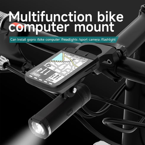 Out Front Mount for Garmin Bike Computer, Road Mountain Cycling GPS Combo Extended (Fixed Version/Black)