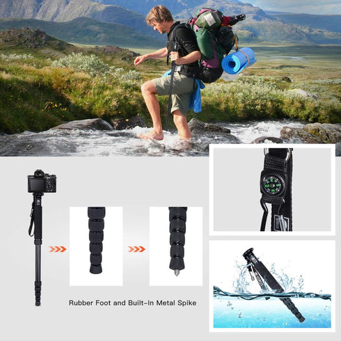 SIRUI AM-306M Camera Monopod, 6-Section, 15.6-61.4 inches, Aluminum Alloy, Lightweight Portable Travel Monopod