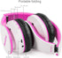 2024 Kids Bluetooth Headphones BT6002 Wireless Headphones for Kids Children Adults for School Foldable Headset for 18 Hours for PC/Phone/Tablets/TV (White/Pink)