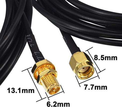 External WiFi Bluetooth Antenna 22DBI MIMO RP-SMA Male Aerial Antenna with 10FT Extension Cable