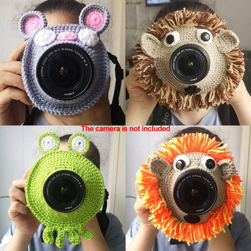 Saycker Shutter Huggers, Camera Buddies Shutter Hugger Photography Props, Handmade Knitted Lens Accessories Pet