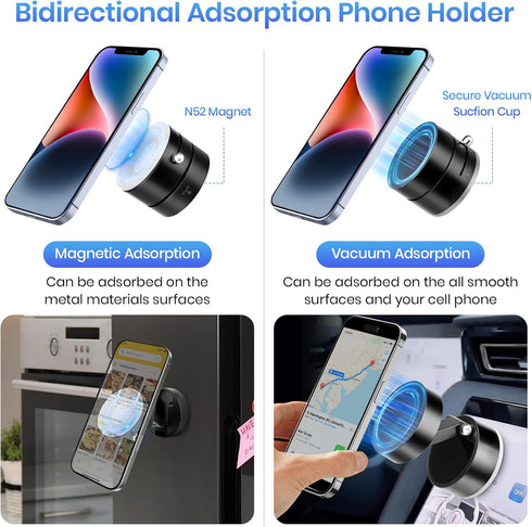 Shker 360 Magnetic Phone Holder,Vacuum Magnetic Phone Stand Suction Cup Phone MountFoldable, Retractable and Rotatable