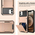 Vofolen Compatible with iPhone 12 Case, 5G Wallet with 4-Card Slot and Flip Hidden Pocket, Rose Gold