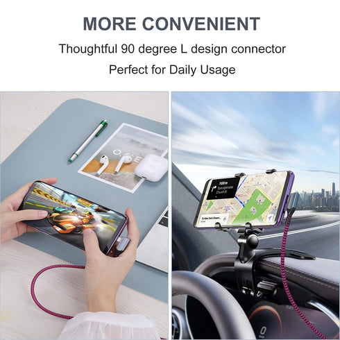 OKRAY 10ft USB C Cable 5-Pack, Right Angle Type C Charger for Samsung Galaxy S21/S20/S10, Pixel, Tab, Fast Charging.