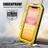 Mitywah Waterproof Case for iPhone 11 Pro, Heavy Duty Military Grade Shockproof Cover, Rugged Metal Case, Yellow