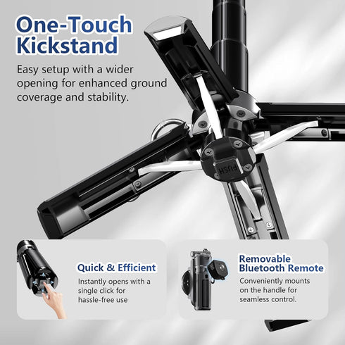Docaharbour 2-in-1 Magnetic Phone Tripod Stand with Zoom, Portable Mini Extendable Selfie Stick with Remote