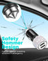 Bling USB Car Charger, 5V 2.4A Dual Port Fast Adapter with 4ft Nylon Type C Micro USB Charging Cable
