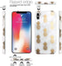 JAHOLAN Clear Bumper TPU Soft Rubber Silicone Case for iPhone Xs Max 2018, Shiny Rose Gold Pineapples Marble Design