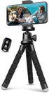 Aureday Phone Tripod, Flexible Tripod for iPhone and Android, Portable Small Tripod with Wireless Remote for Video