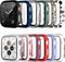 Cuteey 12 Pack Case with Tempered Glass Screen Protector for Apple Watch 44mm, Full Matte Leopard Cow Pattern, 12 Colors