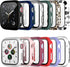 Cuteey 12 Pack Case with Tempered Glass Screen Protector for Apple Watch 44mm, Full Matte Leopard Cow Pattern, 12 Colors