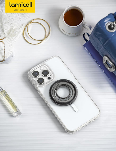 Lamicall Magnetic Phone Ring Grip for MagSafe, 2024 Upgrade Metal Gear Hinge, Ultra Strong Magnet for iPhone