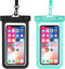 Waterproof Cell Phone Case, IPX8 Phone Pouch for iPhone 15 14 13 Pro Max Plus Galaxy S22 S23, 2 Pack (Black+Light Green)