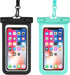 Waterproof Cell Phone Case, IPX8 Phone Pouch for iPhone 15 14 13 Pro Max Plus Galaxy S22 S23, 2 Pack (Black+Light Green)