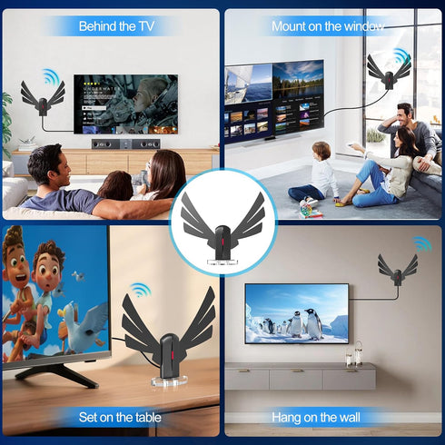 COCOBELA 2026 360 4K 1080p 16.66FT TV Antenna for Smart TV, Digital Antenna Indoor with Magnetic Base for Local