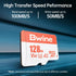 Bwine 128G 100MB/s, 4K 1 Micro SD Card, Read Speed up to UHD Video Support, Compatible with Digital Camera, Drone