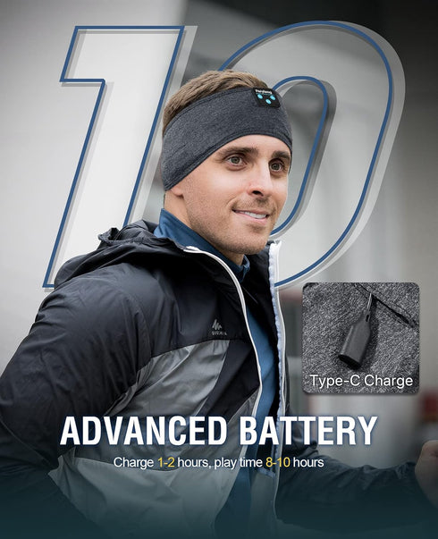 Perytong New Sleep Headphones Bluetooth Headband, Wireless Soft Headphones for Side Sleepers, Running, Travel