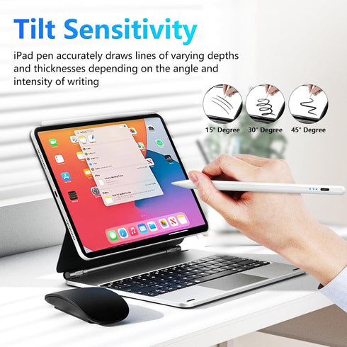 Stylus Pen for iPad 9th & 10th Generation, Active Pencil Compatible with 2018-2024 Apple iPad Pro 11 & 12.9 inch (White)