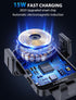Wireless Car Charger, MOKPR 15W Fast Charging Auto-Clamping Phone Mount, Compatible with iPhone 15/14/13/12/11/X/8