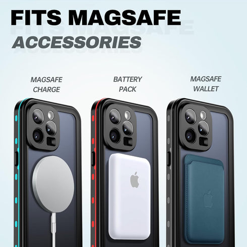 BEASTEK iPhone 15 Pro Waterproof Case, IP68 Shockproof Dustproof with Built-in Screen Protector and MagSafe Cover, Teal