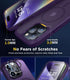 BossKiss Ultra Strong Magnetic iPhone 15 Pro Case, Slim Translucent Matte, Deep Purple, with Glass Screen & Camera