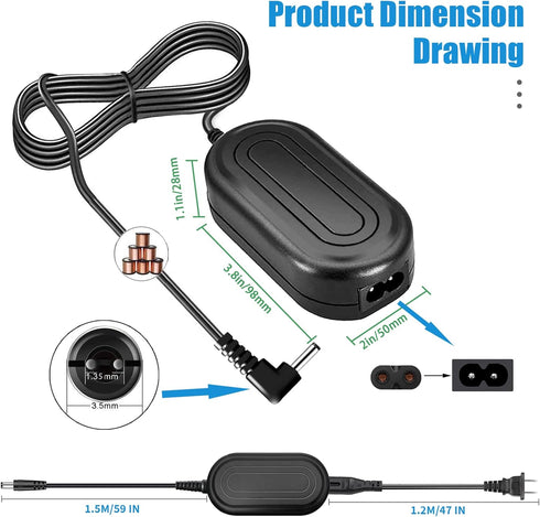 TKDY LP-E10 Dummy Battery ACK-E10 Continuous Power Supply Kit for Canon EOS Rebel T7 T6 T5 T3