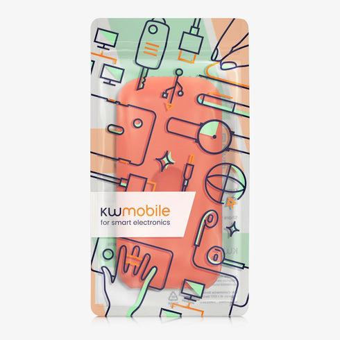 kwmobile Case for Apple Vision Pro Battery Case, Silicone Holder Protective Cover in Orange