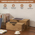 Kirigen Cord Management Box - Wooden Cable Organizer to Hide Power Strips and Electrical Plugs (Set of 2, Dark Brown)