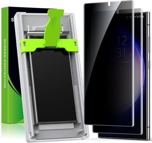 Samsung Galaxy S23 Ultra / S22 Ultra Privacy Screen Protector 2 Pack - 6.8” Anti-Spy, Bubble-Free, Case Friendly,