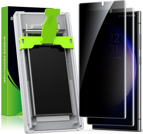 Samsung Galaxy S23 Ultra / S22 Ultra Privacy Screen Protector 2 Pack - 6.8” Anti-Spy, Bubble-Free, Case Friendly,