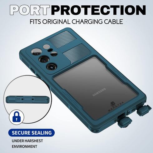 BEASTEK Galaxy S23 Ultra Waterproof Case, SRE Series Shockproof IP68 Underwater Case with Built-in Screen Protector