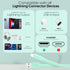 TALK WORKS Flat Lightning Charging Cable 5-7' Mint Green for iPhone 14/Plus/Pro/Pro Max, 13/Mini/Pro/Pro Max, 12/11/10/8