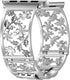 Floral Band Compatible with Apple Watch - Jewelry Band 38mm 40mm 41mm 42mm, Bling Crystal Bracelet, Silver
