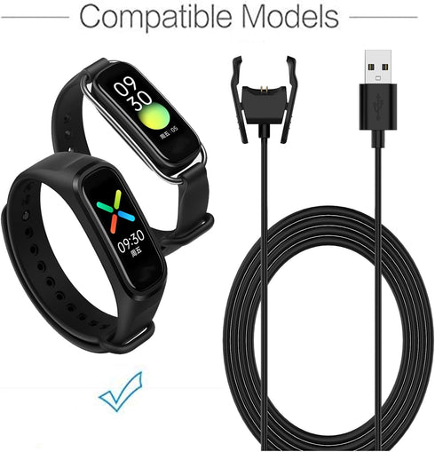FitTurn Charger Compatible with Oppo Band Activity and Fitness Tracker Smartwatch,Replacement 3.3ft USB Charger Adapter Charge Cord Dock Charging Cable Clip Base for Oppo Band (Black) by FitTurn