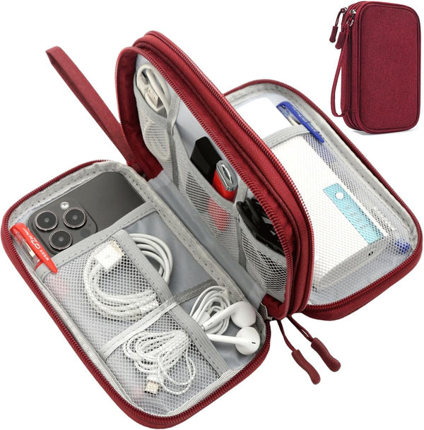 Electronic Cord Organizer Travel Case - Waterproof Pouch for Cable, Cord, USB, Charger, Phone, Power Bank