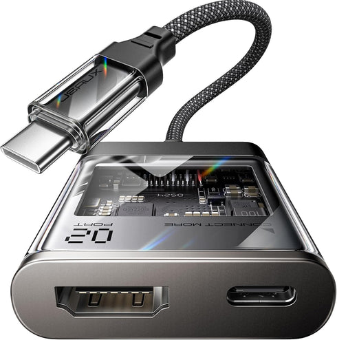 JSAUX USB C to HDMI Adapter 4K@60Hz, 2-in-1 Digital AV Sync Connector for iPhone 16/16 Pro/Max, MacBook