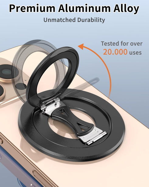 WANTUSSLIN 12/13/14/15/16/17 Magnetic Phone Ring Holder for MagSafe, Dual-Sided Adjustable Gym Finger Ring Grip