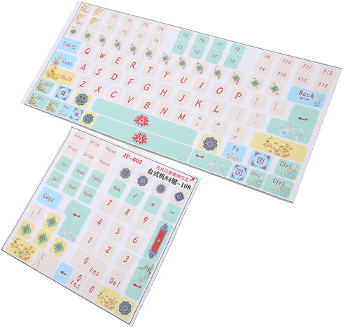 Vikye 2PCS/Pack 84 108 Universal English Keyboard Stickers, Frosted Surface Replacement Mechanical Keyboard Keyboard