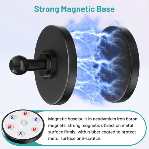Mippko 4.7~12.9" Magnetic Tablet Holder Fridge iPad Mount for Vehicle/Cabinet/Metal Shelf/Whiteboard,Strong Magnetic